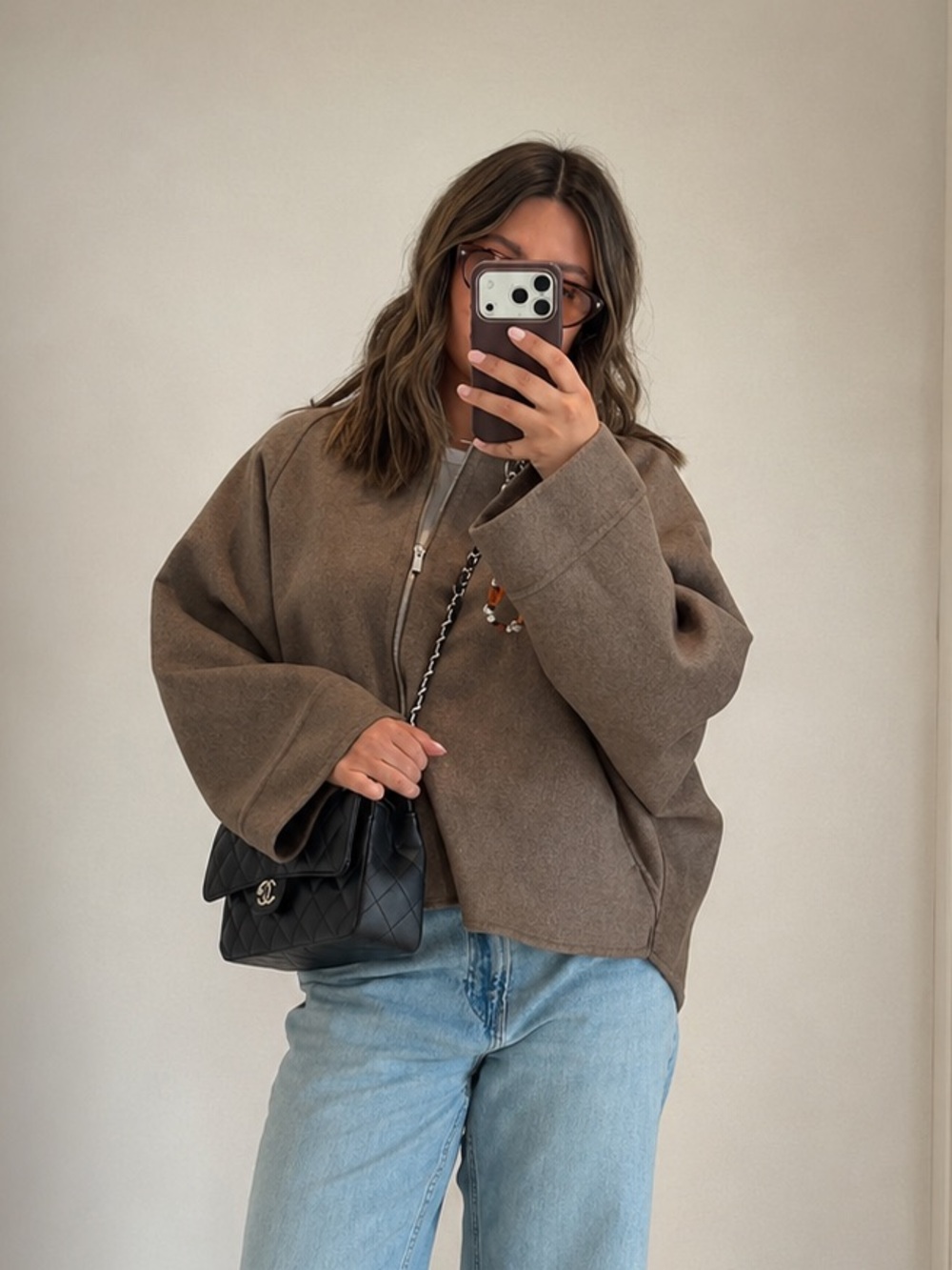 ZARA BNWT WOOL BLEND ZIPPER JACKET ZW COLLECTION. TAUPE 8491/045/737